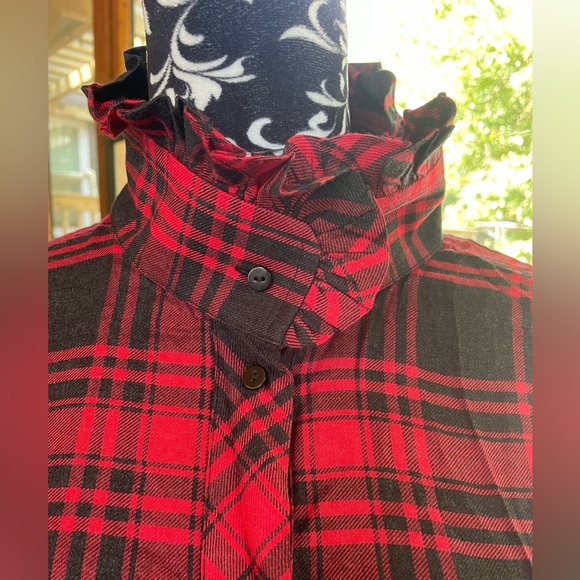 Soft Surroundungs Size 1X red/black plaid dress - Picture 5 of 12